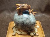 Dragon Hatchling Sculpture - Brown and Grey