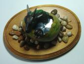 Dragon Hatchling Sculpture â€“ Dark Green, Top View
