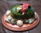 Dragon Hatchling Sculpture - Little Red, Top View