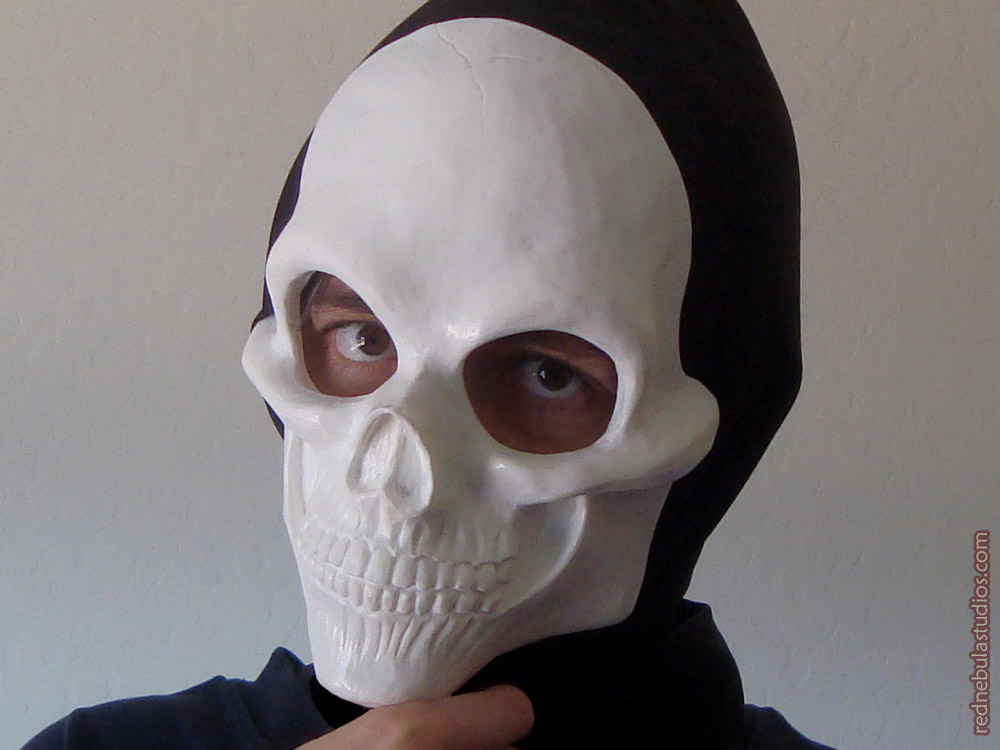 Human skull cast resin mask blank
