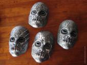 Tarnished silver painted masks