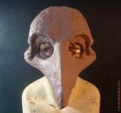 Raven skull mask sculpture in progress