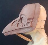 Raven skull mask sculpture in progress