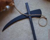 Assembled scythe and rope