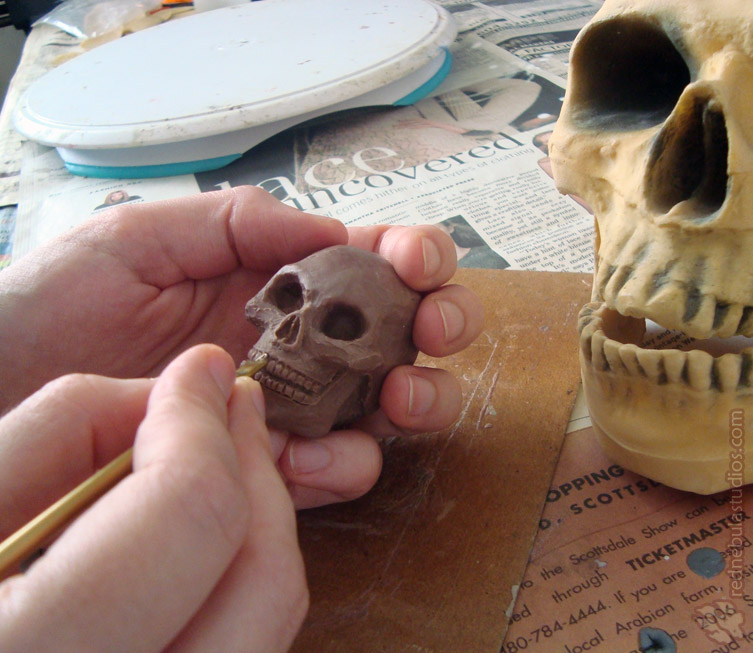 Sculpting the mini skull